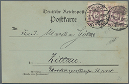 Deutsches Reich - Privatpost (Stadtpost): ZITTAU: 1898, 2 Pf Im Waagerechten Paar Auf Orts-Ansichtsk - Correos Privados & Locales