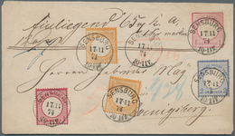 Deutsches Reich - Ganzsachen: 1872, Großer Schild GA-Umschlag 1 Gr. Mit 2x ½ Gr., 1 Gr. Und 2 Gr. Al - Other & Unclassified