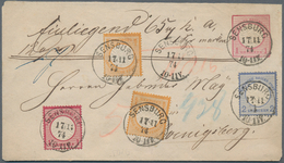 Deutsches Reich - Ganzsachen: 1872, Großer Schild GA-Umschlag 1 Gr. Mit 2x ½ Gr., 1 Gr. Und 2 Gr. Al - Otros & Sin Clasificación