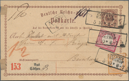 Deutsches Reich - Ganzsachen: 1873, GA-Karte ½ Gr Mit Großer Schild ½ Gr. Und 1 Gr. Verwendet Als PA - Otros & Sin Clasificación