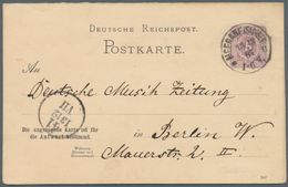 Deutsches Reich - Ganzsachen: 1887, Doppelkarte 5+5 Pfg Violett Ziffer, Platte B, Gebraucht Von "Mee - Other & Unclassified