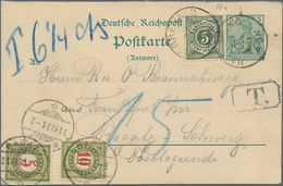 Deutsches Reich - Ganzsachen: 1901 Ganzsachenkarte Mit Württembergischer Zusatzfrankatur, Diese Nich - Other & Unclassified