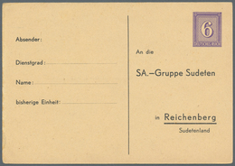 Deutsches Reich - Privatganzsachen: 1941 (ca.), Privat-Postkarte 6 Pf Violett Wertziffer "SA.-Gruppe - Other & Unclassified