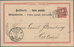 Deutsches Reich - Stempel: 1888, "DANZIG 3 SCHAFFNER-BAHNPOST 9.2.88 Auf 10 Pfg. Ganzsachenkarte P 1 - Máquinas Franqueo (EMA)