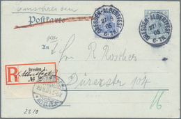 Deutsches Reich - Stempel: "DRESDEN (ALBERTFEST)", Seltener Sonder-R-Zettel Auf 2 Pfg. Germania-Ganz - Máquinas Franqueo (EMA)
