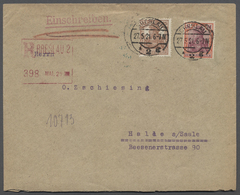 Deutsches Reich - Besonderheiten: 1921, R-Brief Von Breslau Nach Halle/Saale Mit 2 Germania-Ausgaben - Other & Unclassified