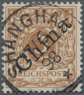 Deutsche Post In China: 1898, 3 Pf Hellockerbraun Diagonaler Aufdruck, Perfekt Und Zentrisch Entwert - Chine (bureaux)