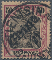 Deutsche Post In China: 1900, Germania 50 Pfg. Mit Handstempelaufdruck, Gestempelt "TIENTSIN 7/1 01" - Chine (bureaux)