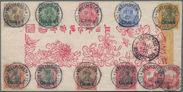 Deutsche Post In China: 1902, 3 Pfg. Bis 1 Mark Reichspost, Attraktive Frankatur Auf Mandarin-Zierbr - Cina (uffici)