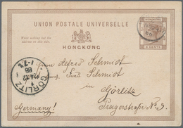 Deutsche Post In China - Besonderheiten: 1888 (24.11.), 3 Cents Hongkong GA-Kte Eines Besatzungsmitg - Deutsche Post In China