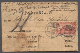 Deutsche Post In China - Besonderheiten: 1900, Feldpostkarte Als Päckchenadressaufkleber Mit DR 1 Ma - China (kantoren)