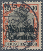 Deutsche Post In Marokko: 1913, 35 C. Auf 30 Pfg. Rötlichorange/schwarz Auf Orangeweiß, Farbfrisch U - Marruecos (oficinas)