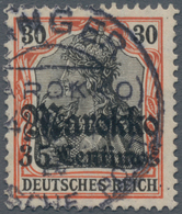 Deutsche Post In Marokko: 1913, 35 C. Auf 30 Pfg. Rötlichorange/schwarz Auf Orangeweiß, Farbfrisch U - Marocco (uffici)