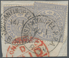 Deutsche Post In Der Türkei - Vorläufer: 1871, Norddeutscher Postbezirk 2 Gr. Lebhaftgraublau, Zwei - Turquia (oficinas)