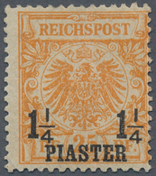 Deutsche Post In Der Türkei: 1889/1890. 1 1/4 Pia Auf 25 Pf, Seltene Erstauflage: Gelborange, Ungebr - Turkey (offices)