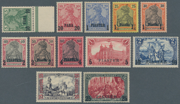 Deutsche Post In Der Türkei: 1900/1904, 10 Para - 25 Pia Auf 5 Pf Bis 5 Mark Aufdruckwerte Komplett - Turquie (bureaux)