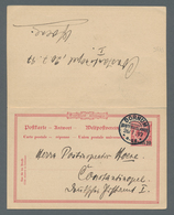 Deutsche Post In Der Türkei - Ganzsachen: 1897, Einschreibe Doppelkarte Fast Ohne Text (Empfänger Eu - Turquia (oficinas)