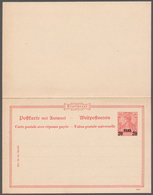 Deutsche Post In Der Türkei - Ganzsachen: 1905, 20 Para Auf 10 Pfg. Reichspost Doppel-Ganzsachenkart - Deutsche Post In Der Türkei