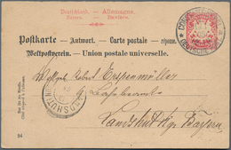 Deutsche Post In Der Türkei - Stempel: 1905, "DP CONSTANTINOPEL" K1 Auf Bayerischer Ganzsachen-ANTWO - Turchia (uffici)