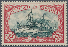 Deutsch-Ostafrika: 1901: 3 Rupien Mit Rahmen Type III Und Mittelstück Type I, Seltene Marke, Fotoatt - Africa Orientale Tedesca