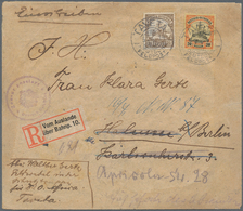 Deutsch-Ostafrika - Besonderheiten: 1914 (5.10.), 2 1/2 + 20 Heller (fehlender Eckzahn) Auf Bedarfs- - África Oriental Alemana
