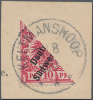 Deutsch-Südwestafrika: 1900, Halbierte 10 Pf. Auf Kartenausschnitt Mit Sauberem Stempel ''KEETMANSHO - Africa Tedesca Del Sud-Ovest