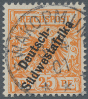 Deutsch-Südwestafrika: 1899, 25 Pf Gelblichorange Entwertet Mit K1 SWAKOPMUN(D) 1901, Die Marke Ist - Duits-Zuidwest-Afrika