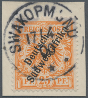 Deutsch-Südwestafrika: 1900, 25 Pfg Gelblichorange Entwertet Mit K1 "SWAKOPMUND" Auf Briefstück, Die - German South West Africa