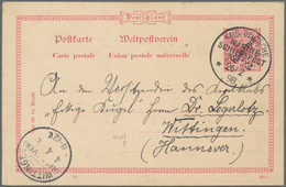 Deutsche Kolonien - Kamerun - Besonderheiten: 1898 (26.2.), 10 Pfg. Aufdruck-GA-Karte Eines Besatzun - Cameroun