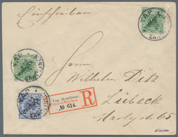 Deutsche Kolonien - Karolinen: 1899, 5 Pfg. Mit Diagonalem Aufdruck, Zwei Einzelwerte Und 20 Pfg. Je - Islas Carolinas