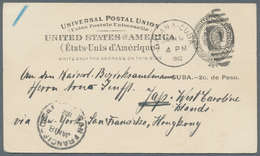 Deutsche Kolonien - Karolinen - Besonderheiten: Incoming Mail: 1902, Cuba 2 C. Ganzsachenkarte Gebra - Caroline Islands