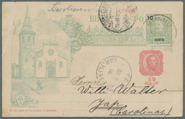 Deutsche Kolonien - Karolinen - Besonderheiten: Incoming Mail: 1905, Horta 10 R. Grün/schwarz (Eckfe - Caroline Islands
