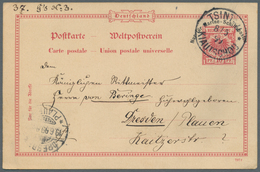 Deutsche Kolonien - Kiautschou - Ganzsachen: 1899 (8.5.), 10 Pfg. GA-Karte Krone/Adler Mit Aufdruck - Kiauchau