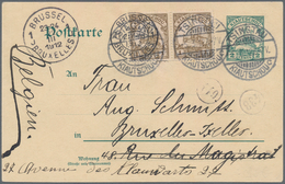 Deutsche Kolonien - Kiautschou - Besonderheiten: 1912 (5.3.), 2 X 1 Cent Auf 2 Cents GA-Kte. (kl. Sc - Kiaochow