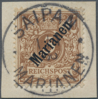 Deutsche Kolonien - Marianen: 1899, 3 Pfg. Gelbbraun Mit Diagonalem Aufdruck Mit Zeitgerechter Entwe - Mariana Islands
