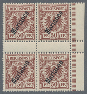 Deutsche Kolonien - Marianen: 1900, 50 Pfg. Mit Steilem Aufdruck, Zwei Senkrechte Zwischenstegpaare - Mariana Islands