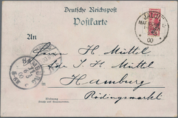 Deutsche Kolonien - Marshall-Inseln: 1900, Extrem Seltene Postkarte Frankiert Mit Der Senkrecht Halb - Isole Marshall