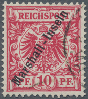 Deutsche Kolonien - Marshall-Inseln: 1899, 10 Pf. Krone/Adler In Dunkelrosa(rot) Mit Aufdruck "Marsh - Marshall Islands