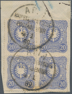 Deutsche Kolonien - Samoa - Vorläufer: 1889 (4.1.), Viererblock 20 Pfg. Mittelultramarin (Marken Tei - Samoa