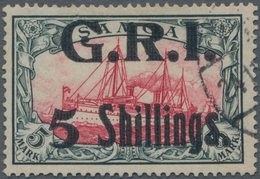 Deutsche Kolonien - Samoa - Britische Besetzung: 1914, "5 Shillings." Auf 5 Mark Grünschwarz/karmin, - Samoa