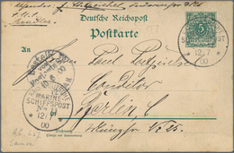 Deutsche Kolonien - Samoa - Besonderheiten: 1900 (12.7.), 5 Pfg. Mitläufer-GA-Kte Krone/Adler Mit St - Samoa