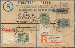 Deutsche Kolonien - Samoa - Besonderheiten: 1909, Neuseeland/Niue, 3d Blau Einschreibe-GSU Mit Zusat - Samoa