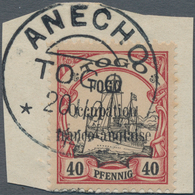 Deutsche Kolonien - Togo - Französische Besetzung: 1915, 40 Pfg. Kaiseryacht Mit Aufdruck, Gestempel - Togo
