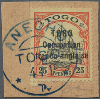 Deutsche Kolonien - Togo - Französische Besetzung: 1915, 25 Pfennig Schiffszeichnung Mit Aufdruck Au - Togo