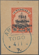 Deutsche Kolonien - Togo - Französische Besetzung: 1915, 30 Pfennig Schiffszeichnung Mit Aufdruck Au - Togo