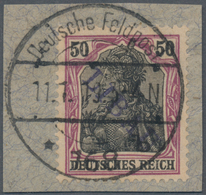 Deutsche Besetzung I. WK: Postgebiet Ober. Ost - Libau: 1919, 50 Pfg. Germania Mit Violettem Aufdruc - Occupation 1914-18