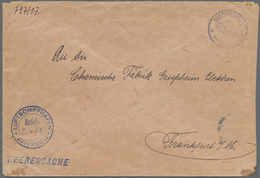 Feldpost 1. Weltkrieg: 1916,, Heeressache Ab "LUFTSCHIFFHAFEN JÜTERBORG" An Die Chemische Fabrik Gri - Other & Unclassified