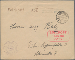 Feldpost 1. Weltkrieg: 1918, Militär-Luftpost, Feldpostbriefmit Briefstempel "R-Flugzeug Ersatzabtei - Other & Unclassified