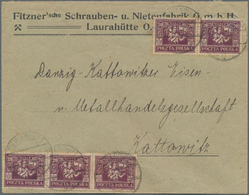 Deutsche Abstimmungsgebiete: Ost-Oberschlesien: 1923, Firmenbrief Mit Mehrfachfankatur 5-mal 20 Mark - Other & Unclassified