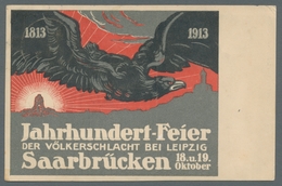 Deutsche Abstimmungsgebiete: Saargebiet: 1913, Color-Propagandakarte "1813-1913 / Jahrhundert-Feier - Brieven En Documenten